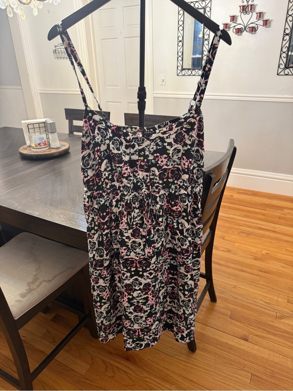 💀 Pastel Goth Romance! Torrid Skull & Floral Cami Sundress 🌹